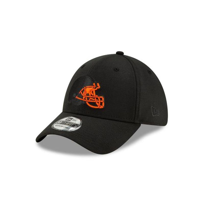 NFL Cleveland Browns Logo Elements 2.0 39Thirty Stretch Fit (MSN7091) - Black New Era Caps